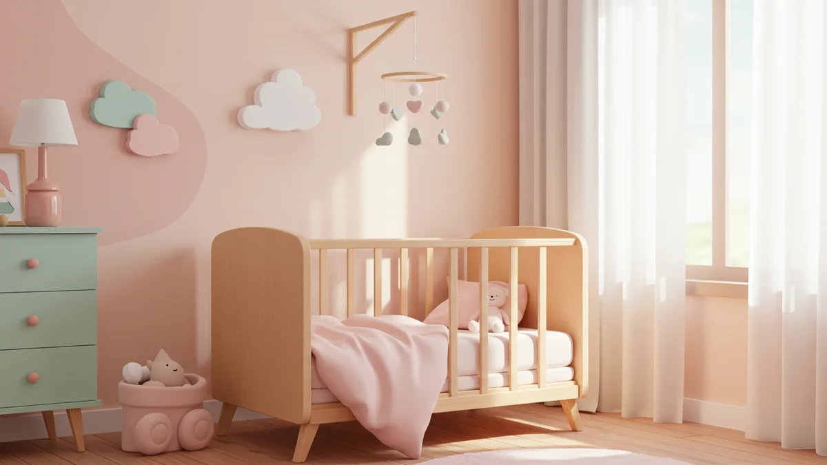 Cũi êm với chăn mềm và gấu bông
