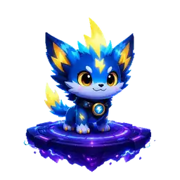 Zayu — electric fox Pet Champion, animated